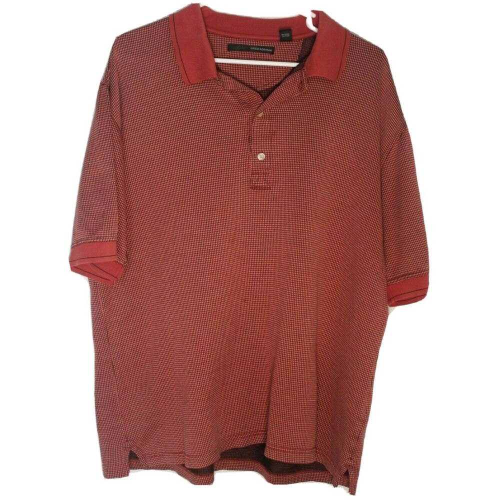 Men’s Greg Norman Polo Golf Shirt Orange Short Sleeve Size Large L
